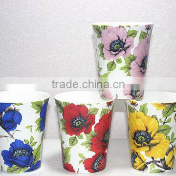 Alibaba China flower tall coffee mugs made of fine royal porcelain