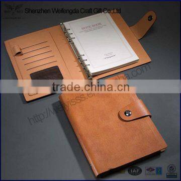 Custom a5 italian PU leather 6 ring binder planner with snap clasp                        
                                                Quality Choice