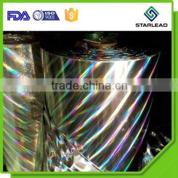 Silver metalized bopp holographic film Silver metalized laser pet film