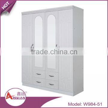 Hotel Furniture Simple Design Wardrobe Closet Double Door Wooden White Hotel Wardrobe Designs photo-2