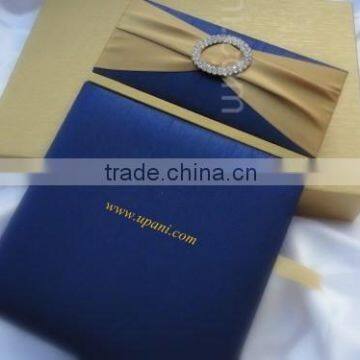 Blue Silk Invitation Box