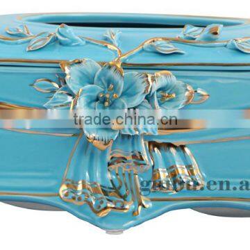 Novelty Fashion Popular Design Ceramic Handcraft Art Tissue Box Factory