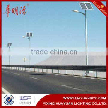 Hot dip galvanized steel pole with battery bracket solar light pole for town and village applicaton