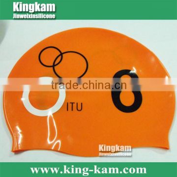 Silicone swimcap with serial number in high durablity