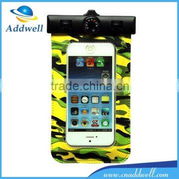 PVC Military Camouflage Waterproof Phone Pouch With Thermometer