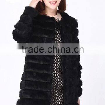 Women's Simple Style Winter Warm Rabbit Fur Coat