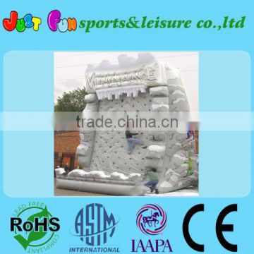 white color inflatable climbing wall for commercial use,inflatable rock climbing wall