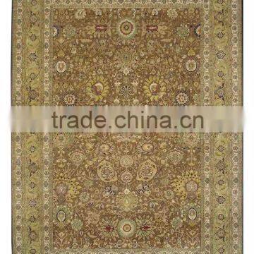 Haji Jalili 8191,Brown handknotted bhadohi woolen carpets