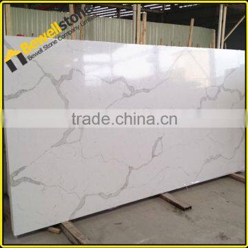 Man made pure white calacatta quartz vanity tops