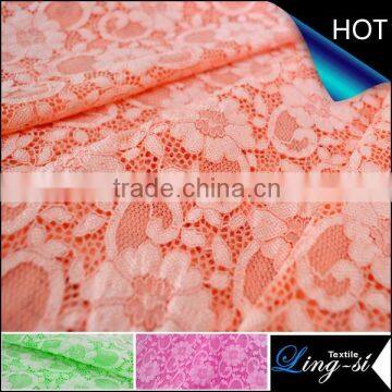 2015 Popular Polyester Mesh Lace Fabric Design For Ladies DSN477