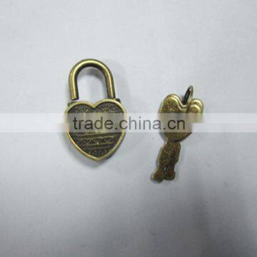 Small Metal Heart Shaped Key Padlocks For Diary Books With High Quality