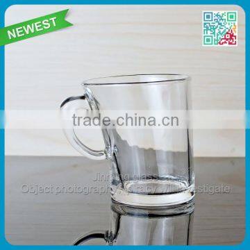 Creative coffee cup glass cup with handle slope shape glass coffee cup wholesale