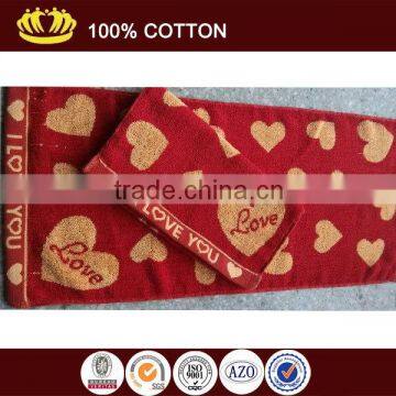 Cheap Yarn Dyed I Love U Jacquard Hand Towel