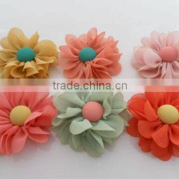 Cute Chiffon Flower,Handmade Fabric Chiffon Flower For Hair