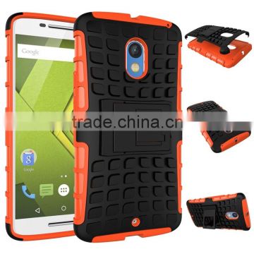 Shockproof dual layers rubberized protective phone cover for Motorola Moto X3 smart back skin shell