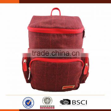 Customized Low MOQ Plaid Leisure Backpack For Student