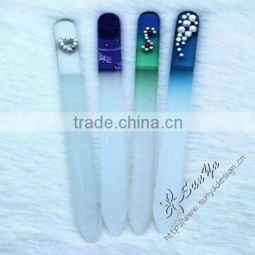 Rhinestone crystal glass nail files