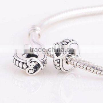European Bracelet 925 Sterling Silver Heart Twist Spacer Beads photo-2