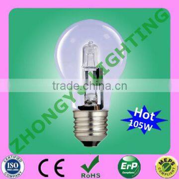 General clear A60/A19 high power 105W eco halogen lamp certificated