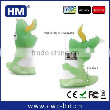 Alibaba customized colorful cartoon Crocodile USB pen drive for promotion gifts with gift retails box