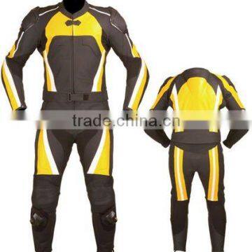 2-Pc Motorbike Racing Leather Suit - Mens Leather Racing Suit