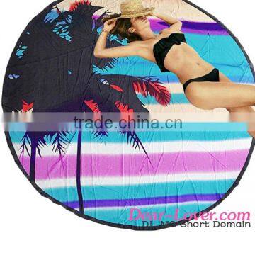 Coconut Tree Round 100% Cotton Beach Towel blanket factory china