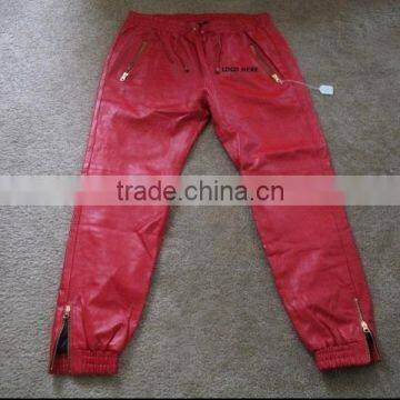 Black Leather Tracksuit Pant / Leather Tracksuit Trouser , Leather Pant , Leather Trouser , Leather Tracksuit Supplier