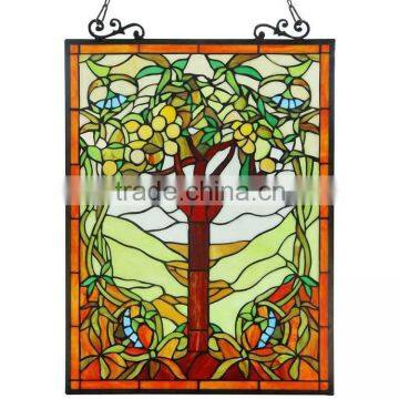 TW1824089, W18"H24" tiffany panel, hanging panel, tiffany windows, stained glass panel, stained glass windows