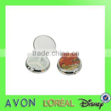 round shape metal pill box