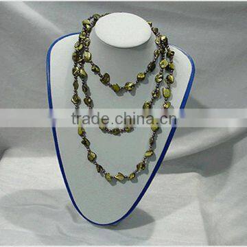 Jewelry package display necklace display|white leatherette long necklace Models display rack-Gemstone jewelry Manufacturer