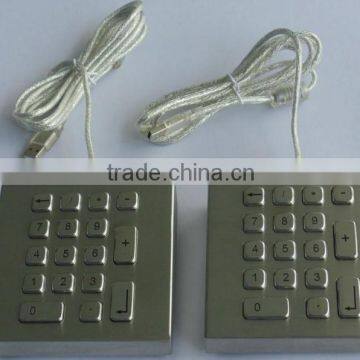 17 Keys Vandalproof Customized Metal Keypad With Electronic Controller
