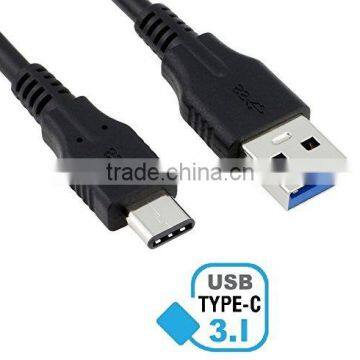 USB Type C to Standard Type A Male Charging Cable for New MacBook, Chromebook Pixel, Nexus 5X, Nexus 6P, Pixel C, OnePlus Black