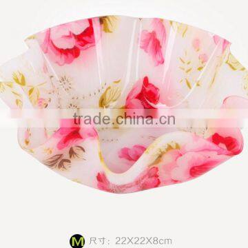 flower design food safel round transparent acrylic fruit plate dry fruit plate