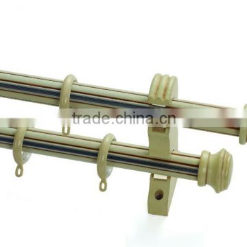 Wall mounted double curtain rod bracket wooden