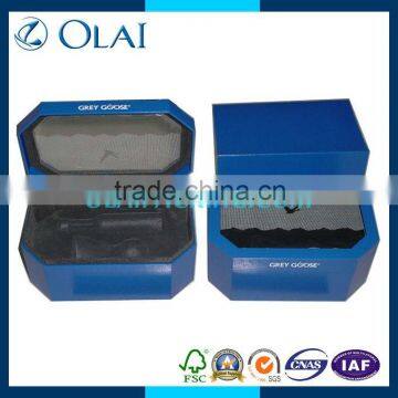 blue customized transparent plastic box perfume