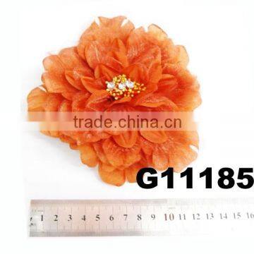 artificial flower hair ornament with brooch pin,hair clip and elastic band