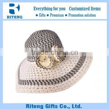 Women Summer Straw Wide Brim Beach Outdoor Sun Floppy Hat photo-3