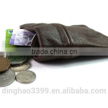 2016 factory price coin purse luxury leather coin wallet mini squeeze change wallet