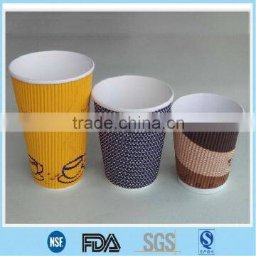 Wave ripple paper coffee cup / customized logo straight ripple cups / black straight wave ripple paper cups