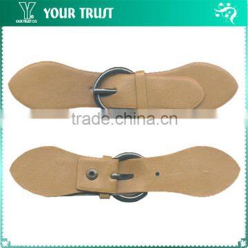 Tan Faux Leather Gunmetal Ring Buckle Coat Leather Toggle Buttons
