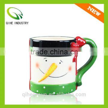 direct wholesale cheap ceramic coffee mug with snowman animal