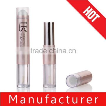 2015 unique design empty plastic lip gloss lip balm lipstick tube as one set