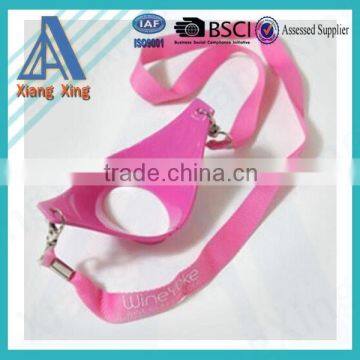 Unique design custom drink sling bling lanyard wine glass holder set China wholesale