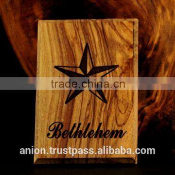Olive Wood Carved Magnets Bethlehem Star. Hand Made