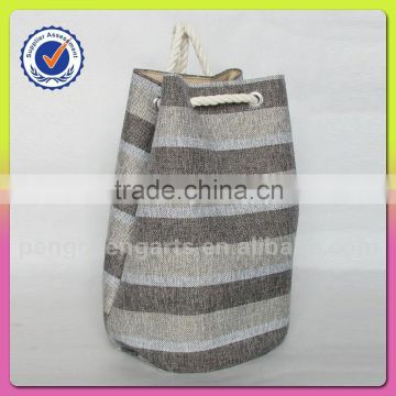 Fashion beautiful tote bag polyester stripe backpack hot sale