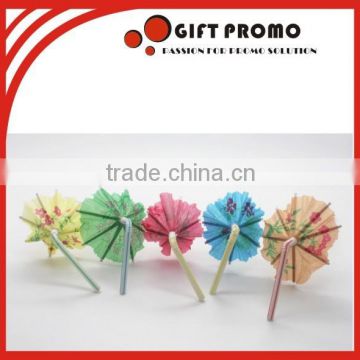 Popular Colourful Mini Paper Umbrella On Straw