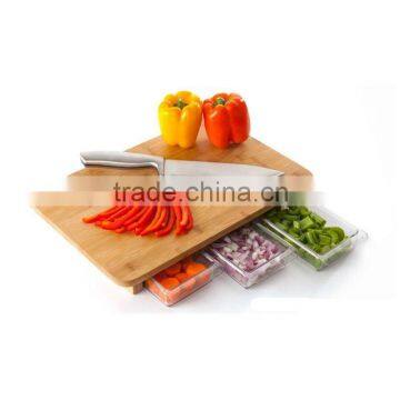 Vegetable bamboo Cutting Board with acrylic prep Storage