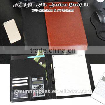 High Quality PU Leather Clip File Portfolio With Calculator & Notepad                        
                                                Quality Choice