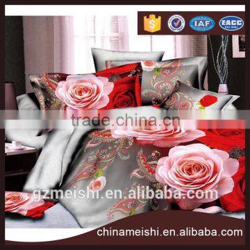 Fashion style flower printed 3D bed sheet china supplier