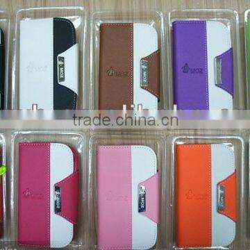 Factory offer Fashion Colorful Flip PU Leather Case For iphone 5s/6/6plus